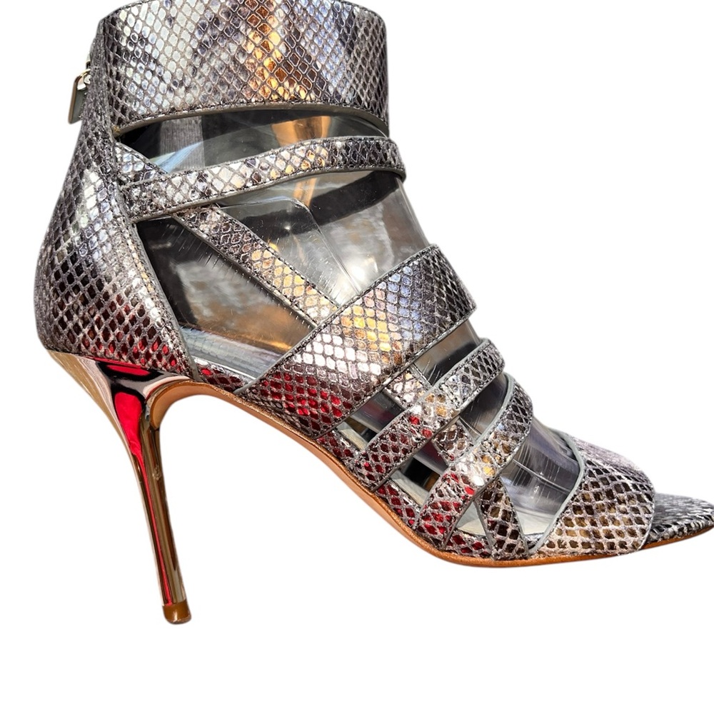 Michael Kors Silver Heels with Strappy Design